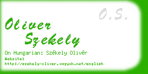 oliver szekely business card