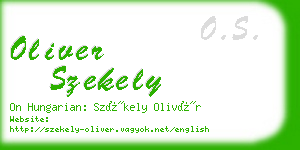 oliver szekely business card